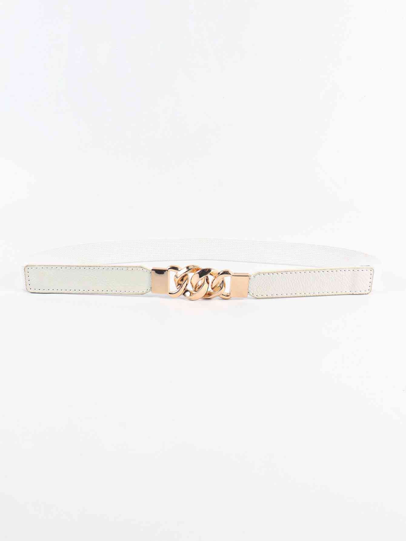ElegantStyle Elastic PU Belt Zinc Alloy Buckle Women Fashion Adjustable
