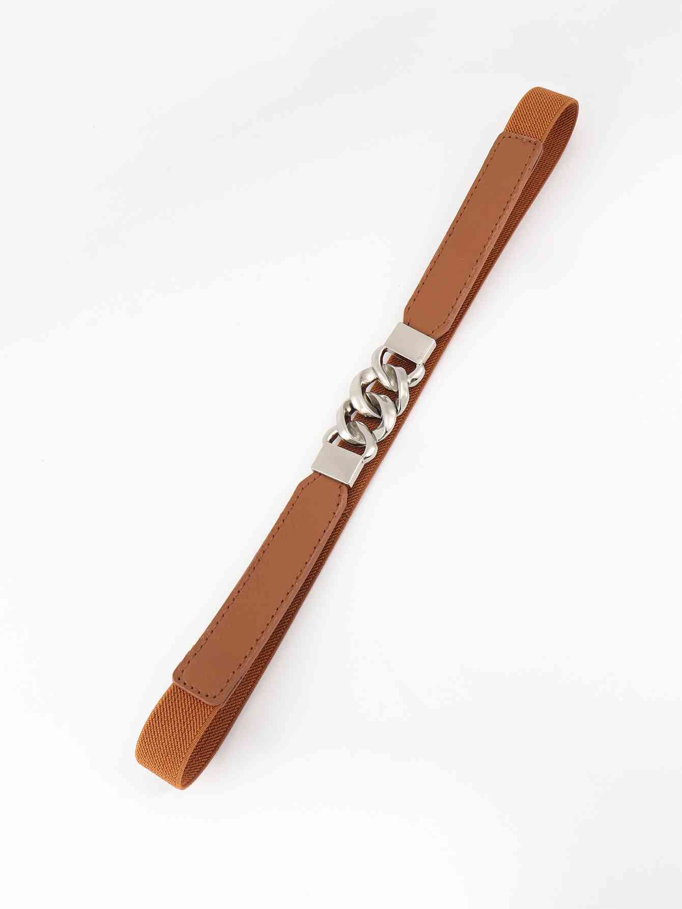 ElegantStyle Elastic PU Belt Zinc Alloy Buckle Women Fashion Adjustable