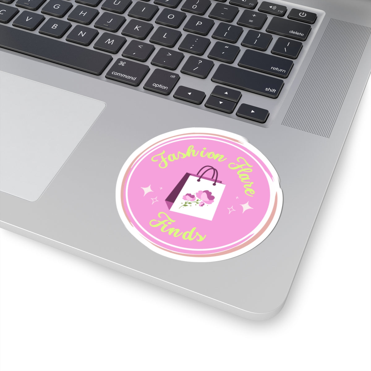 Fashion Flare Finds Kiss-Cut Sticker – Pink Shopping Bag Logo Sticker
