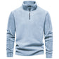Men Fleece Stand Collar Zipper Sweatshirt Winter Casual Pullover Fashion Top