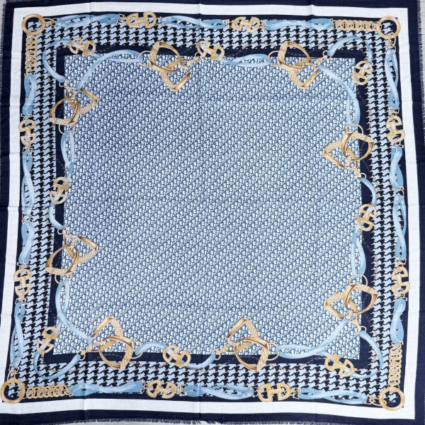 Navy Blue Blanket Cashmere feel Square Scarf