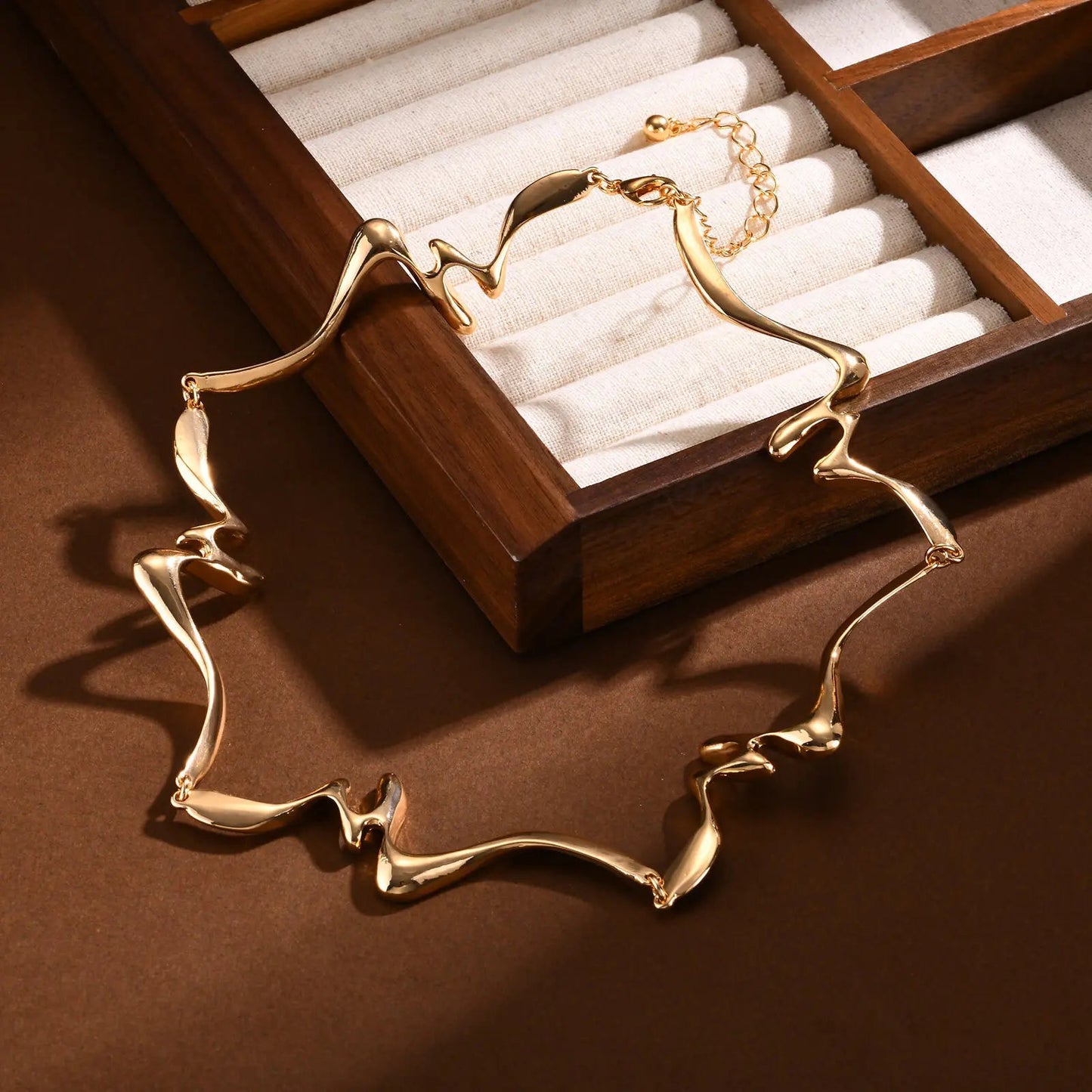 Women Punk Wave Open Cuff Adjustable Irregular Bracelet Fashion Jewelry