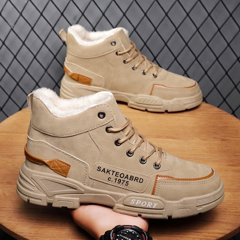 Men Cotton Winter High Top Martin Work Boots Fashion Large Size