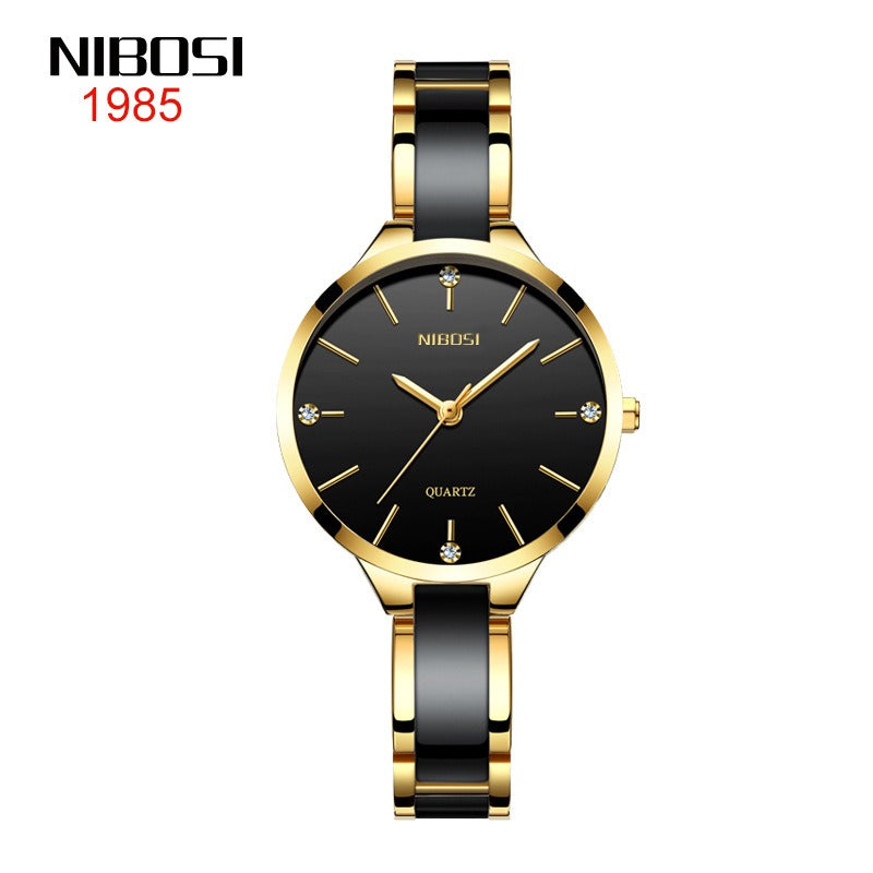 Luxury Ceramic Bracelet Quartz Watch Women Elegant Fashion Wristwatch Female