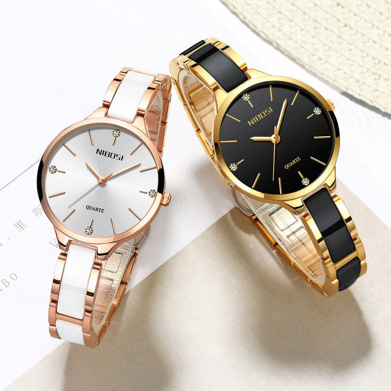 Luxury Ceramic Bracelet Quartz Watch Women Elegant Fashion Wristwatch Female