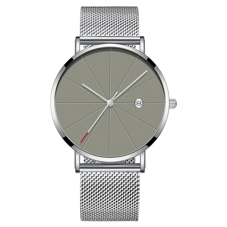 Men Stainless Steel Mesh Quartz Date Casual Classic Luxury Wrist Watch