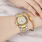 Women Geneva Quartz Luxury Diamond Gold Fashion Wrist Watch Elegant
