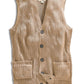 Men's Relaxed Fit Rib Knit Sweater Vest - Button Front with Pockets