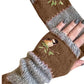 Fashion Warm Stitching Embroidered Gloves Women