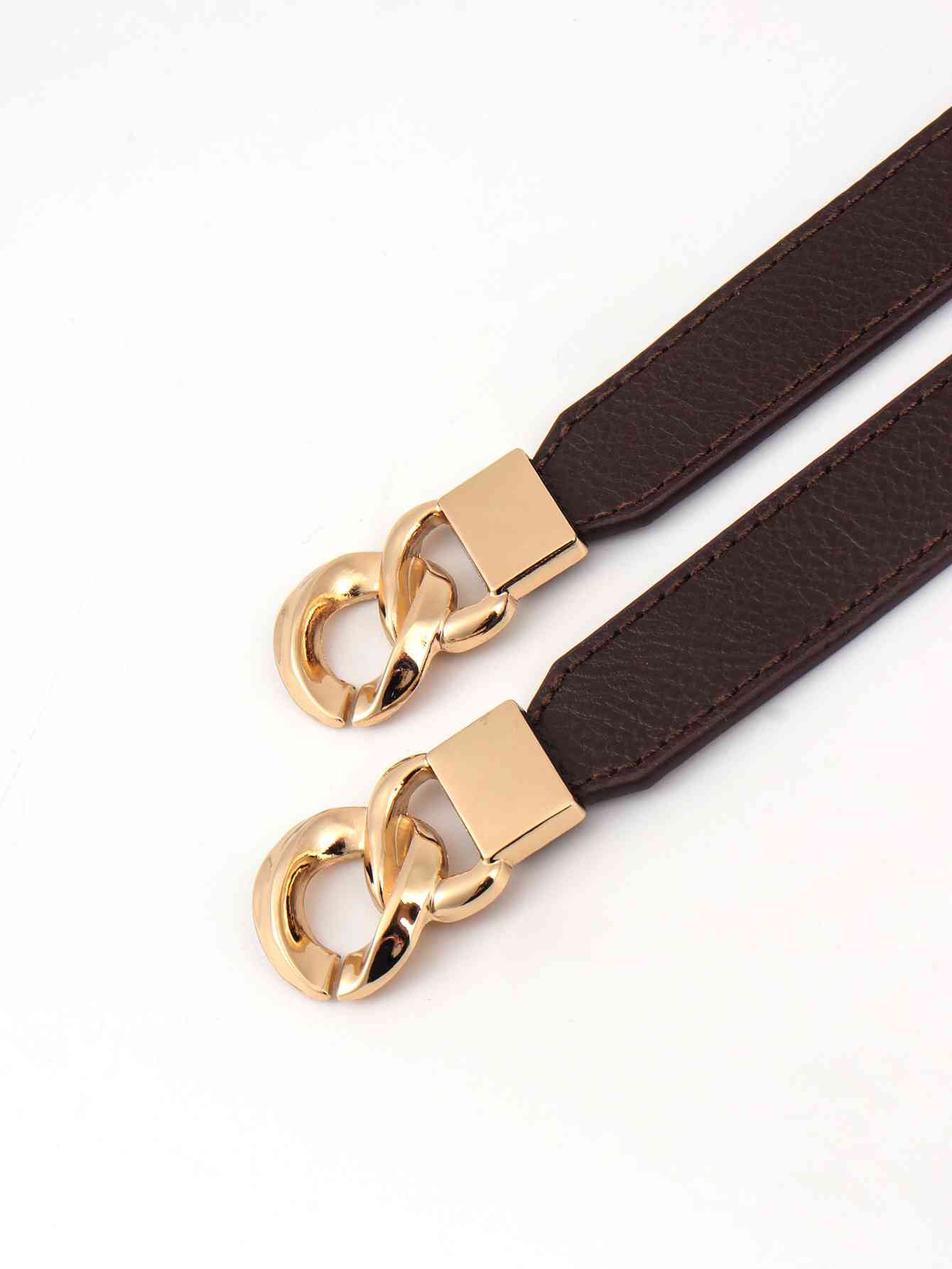 ElegantStyle Elastic PU Belt Zinc Alloy Buckle Women Fashion Adjustable