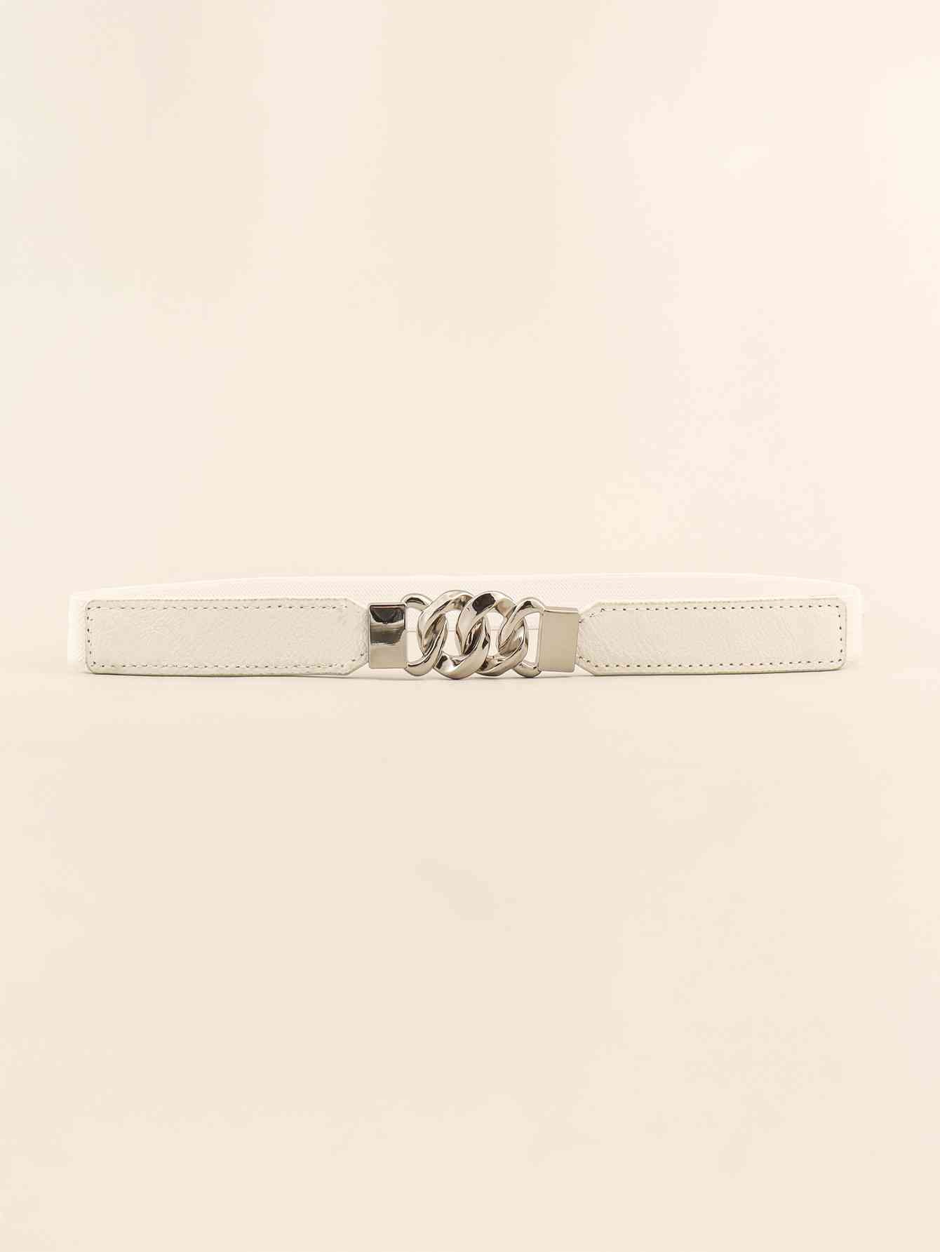 ElegantStyle Elastic PU Belt Zinc Alloy Buckle Women Fashion Adjustable