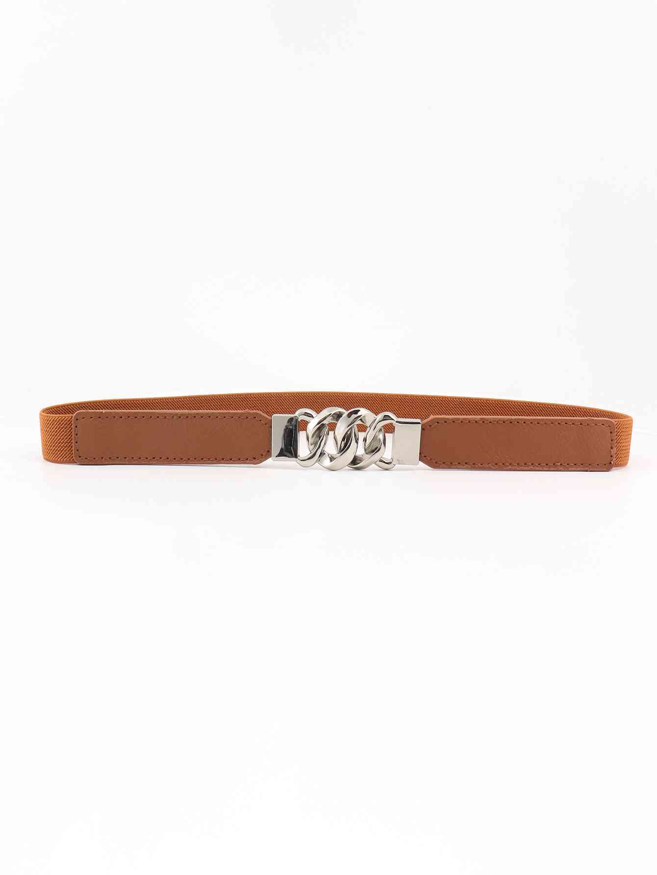 ElegantStyle Elastic PU Belt Zinc Alloy Buckle Women Fashion Adjustable