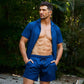 Men’s Short Sleeve Tailored Fit Button-Down Shirt – Blue Sapphire