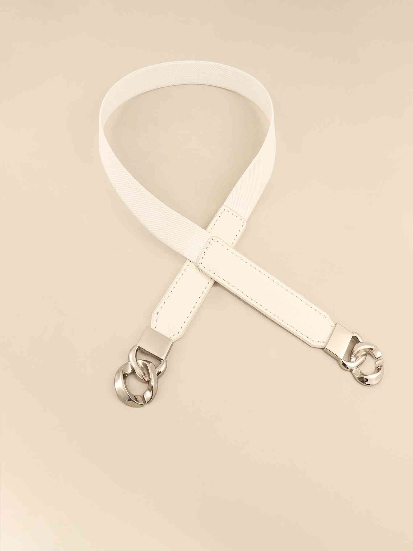 ElegantStyle Elastic PU Belt Zinc Alloy Buckle Women Fashion Adjustable