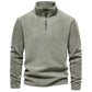 Men Fleece Stand Collar Zipper Sweatshirt Winter Casual Pullover Fashion Top