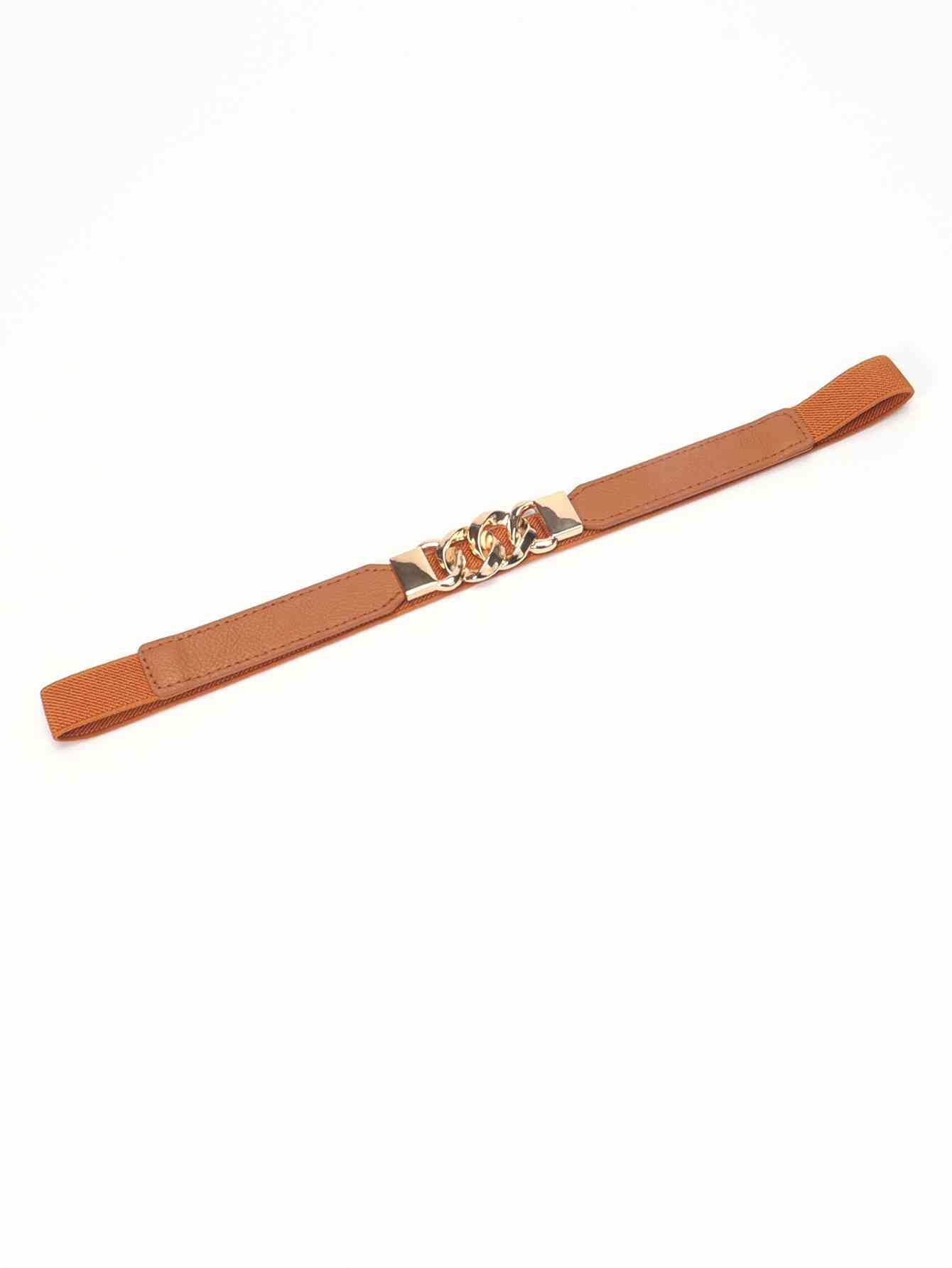 ElegantStyle Elastic PU Belt Zinc Alloy Buckle Women Fashion Adjustable
