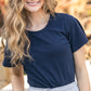 Essential Navy Flutter Sleeve Top