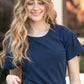 Essential Navy Flutter Sleeve Top