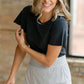 Essential Navy Flutter Sleeve Top
