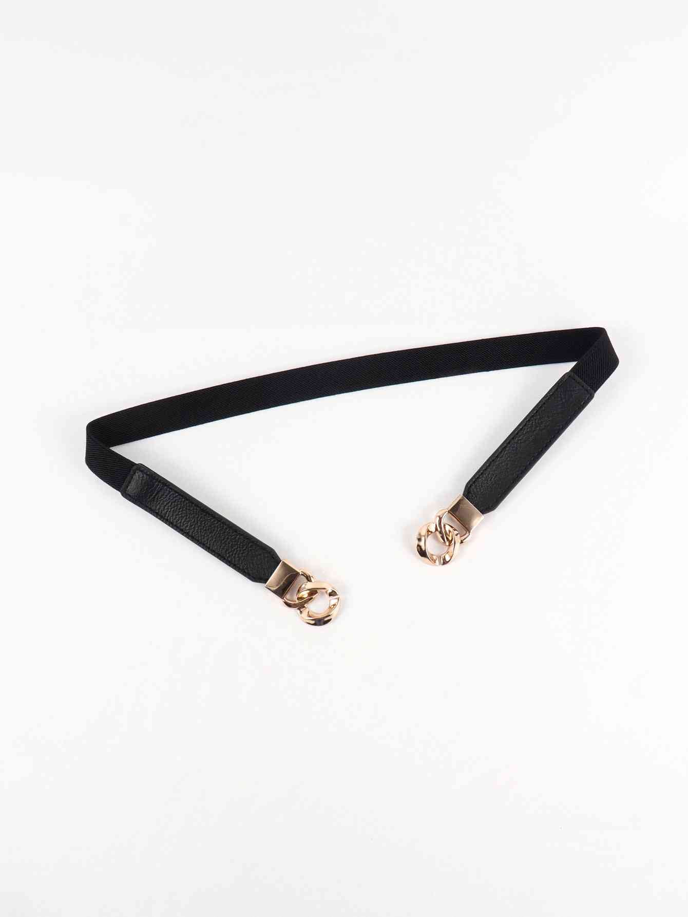 ElegantStyle Elastic PU Belt Zinc Alloy Buckle Women Fashion Adjustable