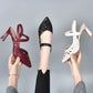 High heeled sandals with pointed hollow high heels for women